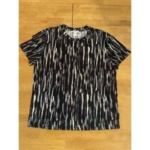 Athleta printed‎ tee Abstraction Black/ Blue S/p